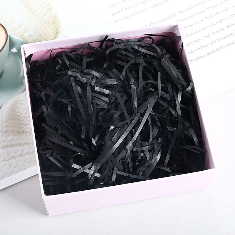 JINZOFLY Black Crinkle Cut Paper Shreds, 100g Shredded Paper for Gift Box, Basket Filling & Decorating - Image 2
